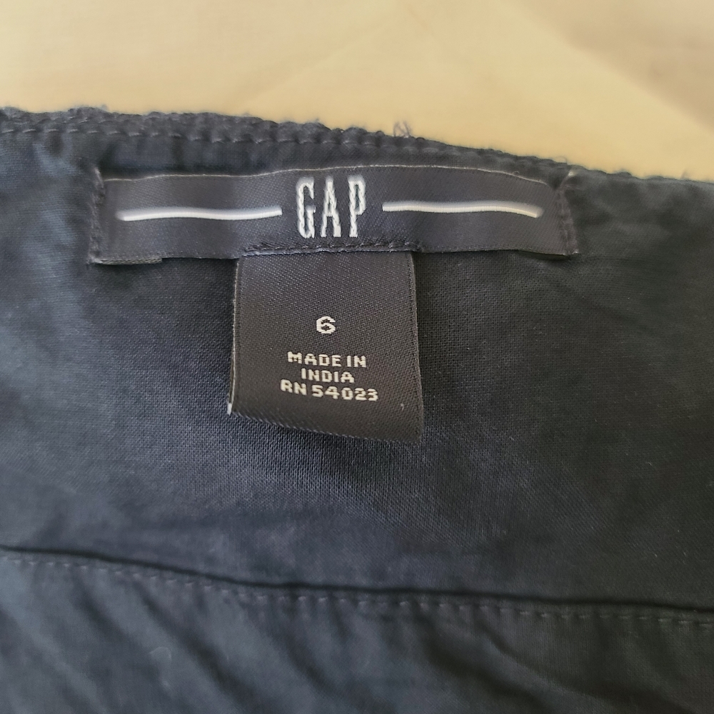 GAP Navy Embroidered Cotton Eyelet A-Line Dress Size 6 - Picture 7 of 9